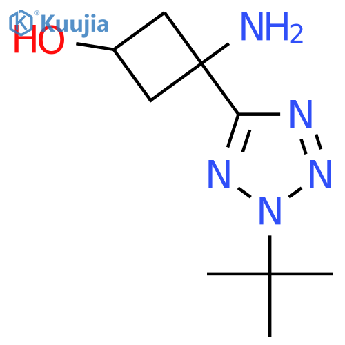 3-amino-3-(2-tert-butyl-2H-1,2,3,4-tetrazol-5-yl)cyclobutan-1-ol structure