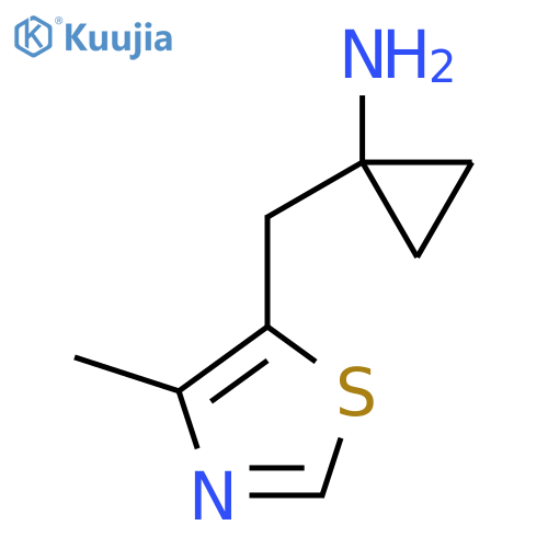1-(4-methyl-1,3-thiazol-5-yl)methylcyclopropan-1-amine structure