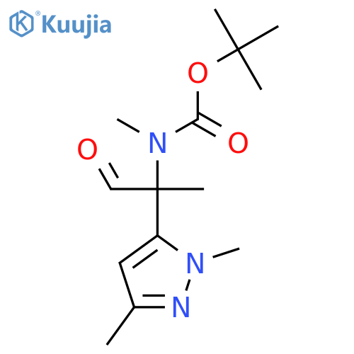 tert-butyl N-2-(1,3-dimethyl-1H-pyrazol-5-yl)-1-oxopropan-2-yl-N-methylcarbamate structure