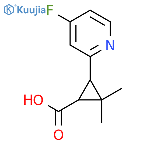 3-(4-fluoropyridin-2-yl)-2,2-dimethylcyclopropane-1-carboxylic acid structure