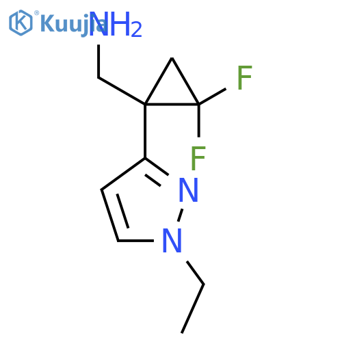 1-(1-ethyl-1H-pyrazol-3-yl)-2,2-difluorocyclopropylmethanamine structure