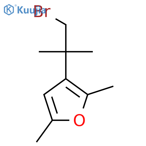 3-(1-bromo-2-methylpropan-2-yl)-2,5-dimethylfuran structure