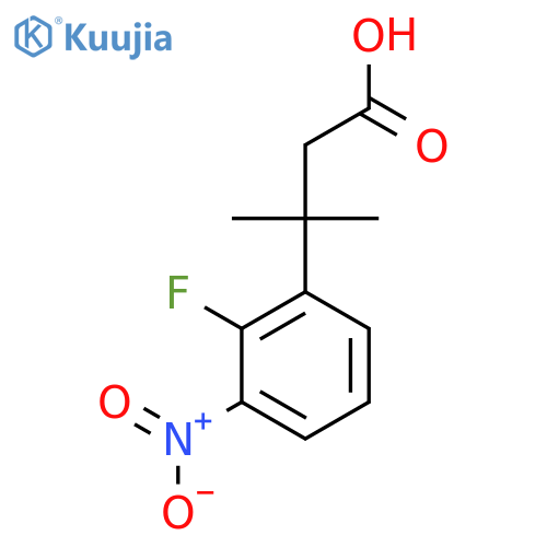 3-(2-fluoro-3-nitrophenyl)-3-methylbutanoic acid structure