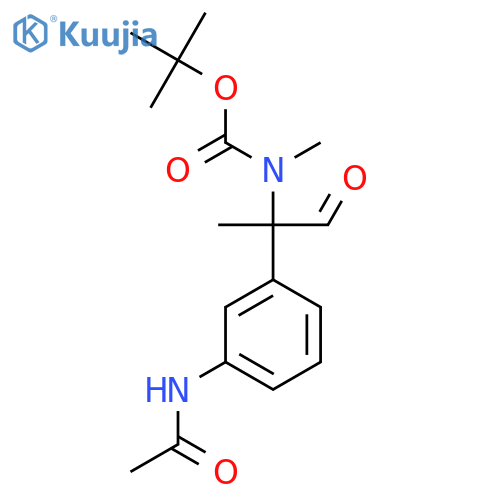tert-butyl N-[2-(3-acetamidophenyl)-1-oxopropan-2-yl]-N-methylcarbamate structure