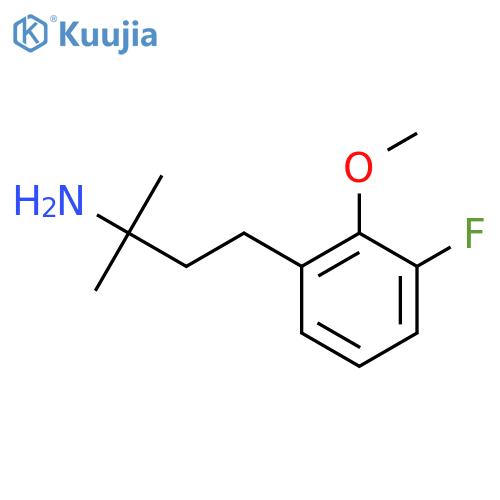 4-(3-fluoro-2-methoxyphenyl)-2-methylbutan-2-amine structure