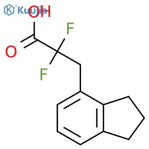3-(2,3-dihydro-1H-inden-4-yl)-2,2-difluoropropanoic acid structure
