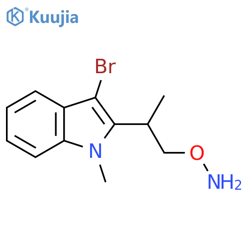 O-2-(3-bromo-1-methyl-1H-indol-2-yl)propylhydroxylamine structure