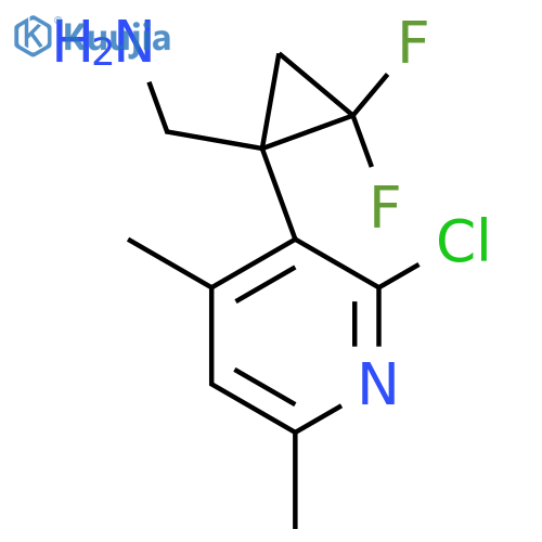 1-(2-chloro-4,6-dimethylpyridin-3-yl)-2,2-difluorocyclopropylmethanamine structure