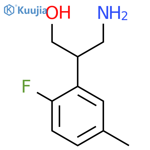3-amino-2-(2-fluoro-5-methylphenyl)propan-1-ol structure