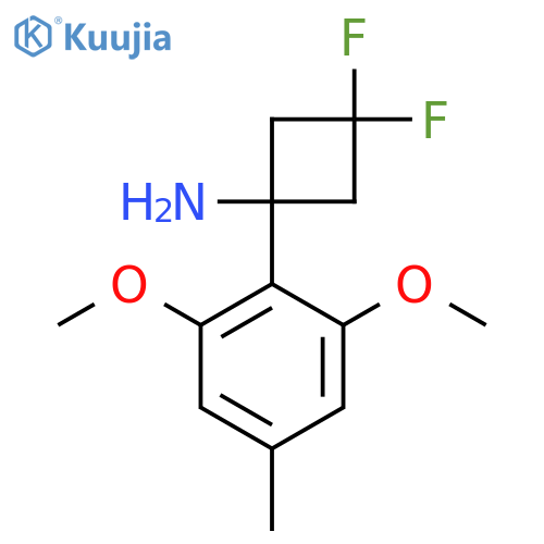 1-(2,6-dimethoxy-4-methylphenyl)-3,3-difluorocyclobutan-1-amine structure