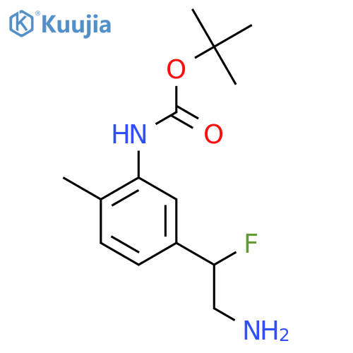 tert-butyl N-5-(2-amino-1-fluoroethyl)-2-methylphenylcarbamate structure