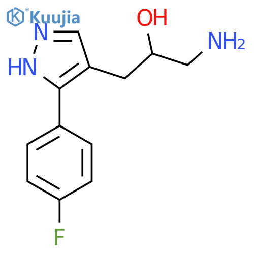 1-amino-3-3-(4-fluorophenyl)-1H-pyrazol-4-ylpropan-2-ol structure
