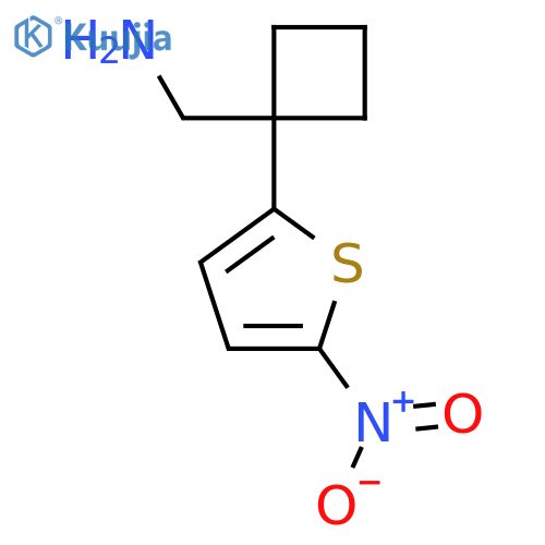 1-(5-nitrothiophen-2-yl)cyclobutylmethanamine structure
