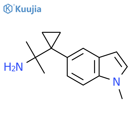 2-1-(1-methyl-1H-indol-5-yl)cyclopropylpropan-2-amine structure