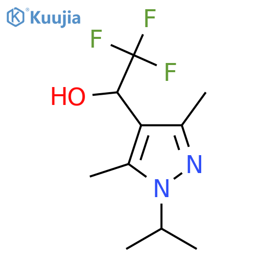 1-3,5-dimethyl-1-(propan-2-yl)-1H-pyrazol-4-yl-2,2,2-trifluoroethan-1-ol structure