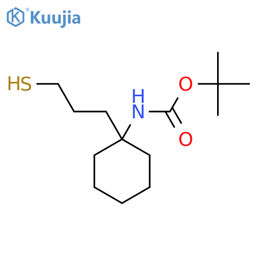tert-butyl N-1-(3-sulfanylpropyl)cyclohexylcarbamate structure