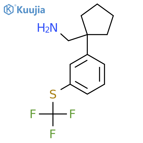 (1-{3-(trifluoromethyl)sulfanylphenyl}cyclopentyl)methanamine structure