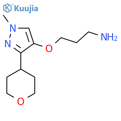 3-{1-methyl-3-(oxan-4-yl)-1H-pyrazol-4-yloxy}propan-1-amine structure
