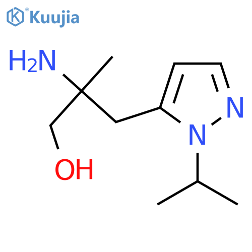 2-amino-2-methyl-3-1-(propan-2-yl)-1H-pyrazol-5-ylpropan-1-ol structure