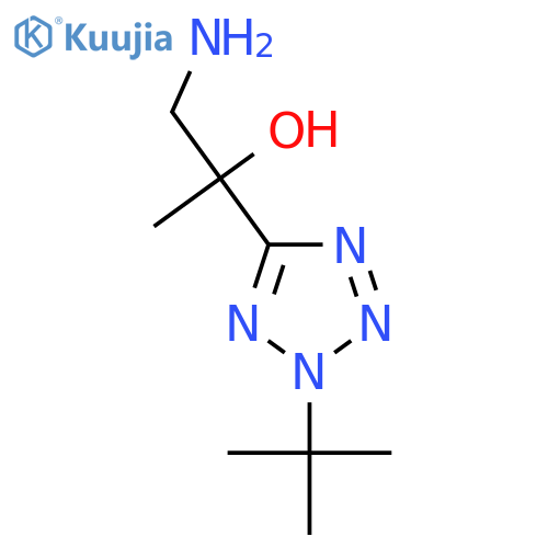 1-amino-2-(2-tert-butyl-2H-1,2,3,4-tetrazol-5-yl)propan-2-ol structure