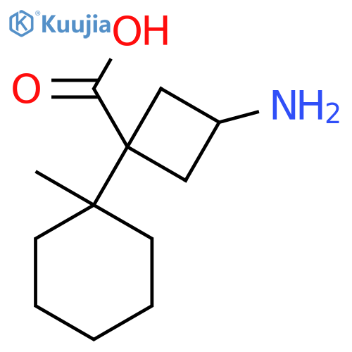 3-amino-1-(1-methylcyclohexyl)cyclobutane-1-carboxylic acid structure