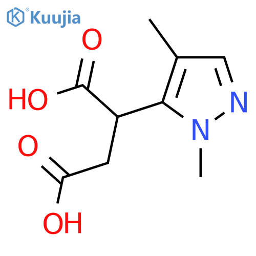 2-(1,4-dimethyl-1H-pyrazol-5-yl)butanedioic acid structure