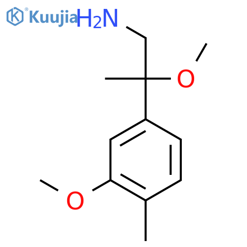 2-methoxy-2-(3-methoxy-4-methylphenyl)propan-1-amine structure