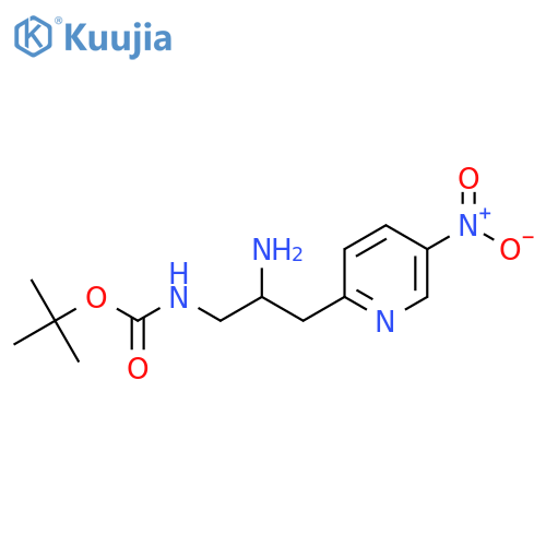 tert-butyl N-2-amino-3-(5-nitropyridin-2-yl)propylcarbamate structure