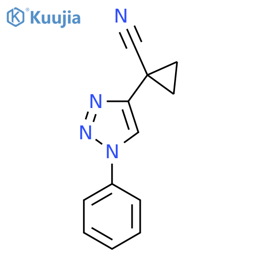 1-(1-phenyl-1H-1,2,3-triazol-4-yl)cyclopropane-1-carbonitrile structure
