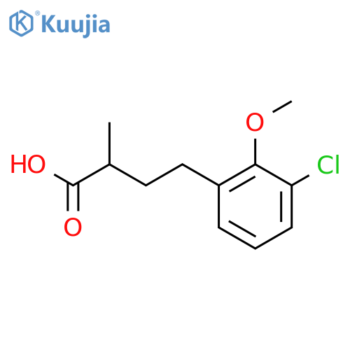 4-(3-chloro-2-methoxyphenyl)-2-methylbutanoic acid structure