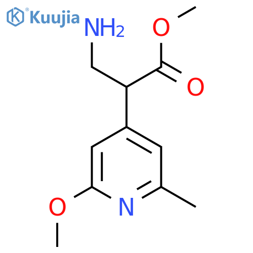 methyl 3-amino-2-(2-methoxy-6-methylpyridin-4-yl)propanoate structure