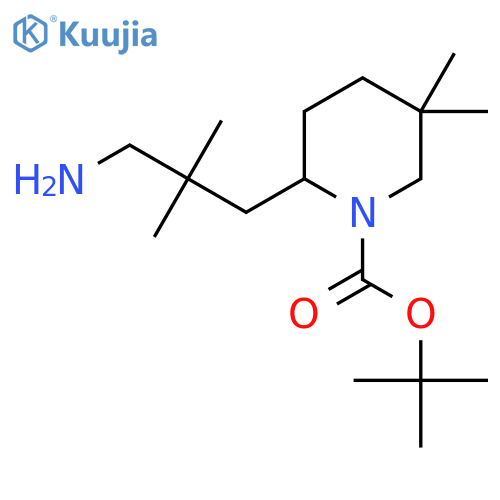 tert-butyl 2-(3-amino-2,2-dimethylpropyl)-5,5-dimethylpiperidine-1-carboxylate structure