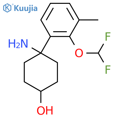 4-amino-4-2-(difluoromethoxy)-3-methylphenylcyclohexan-1-ol structure
