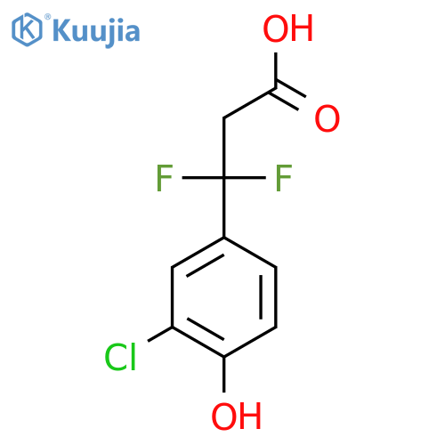 3-(3-chloro-4-hydroxyphenyl)-3,3-difluoropropanoic acid structure