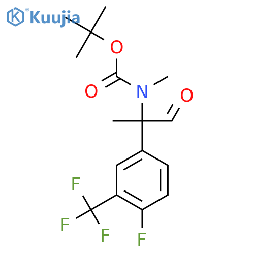 tert-butyl N-{2-4-fluoro-3-(trifluoromethyl)phenyl-1-oxopropan-2-yl}-N-methylcarbamate structure