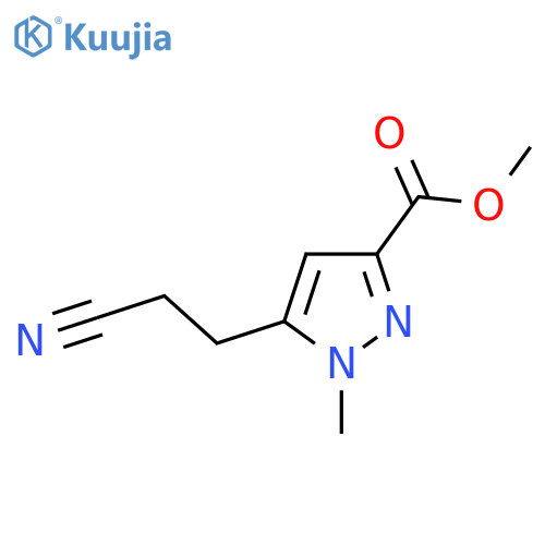methyl 5-(2-cyanoethyl)-1-methyl-1H-pyrazole-3-carboxylate structure