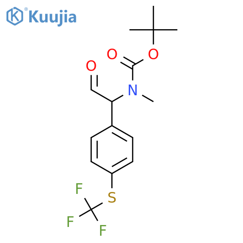 tert-butyl N-methyl-N-(2-oxo-1-{4-(trifluoromethyl)sulfanylphenyl}ethyl)carbamate structure