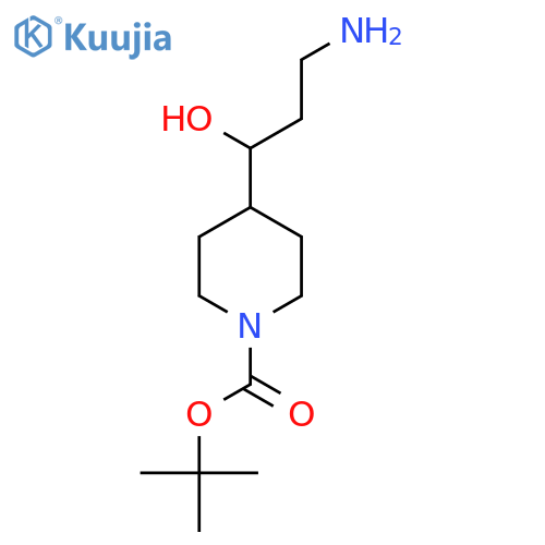 tert-butyl 4-(3-amino-1-hydroxypropyl)piperidine-1-carboxylate structure