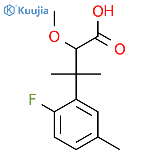 3-(2-fluoro-5-methylphenyl)-2-methoxy-3-methylbutanoic acid structure