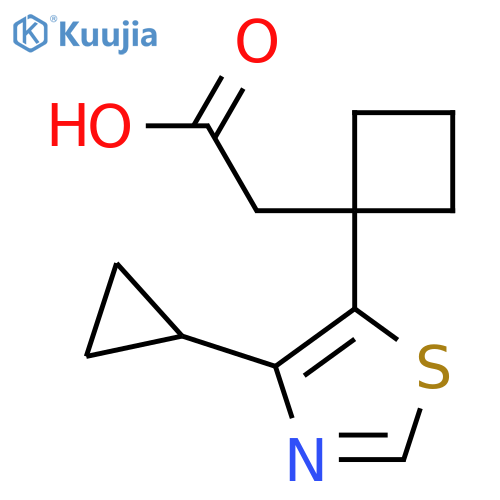 2-1-(4-cyclopropyl-1,3-thiazol-5-yl)cyclobutylacetic acid structure