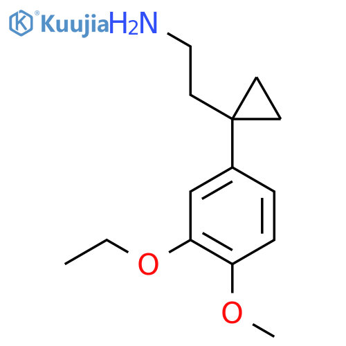 2-1-(3-ethoxy-4-methoxyphenyl)cyclopropylethan-1-amine structure