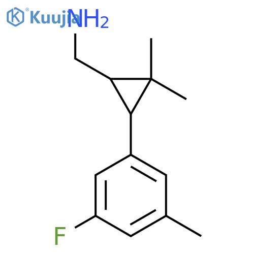 3-(3-fluoro-5-methylphenyl)-2,2-dimethylcyclopropylmethanamine structure