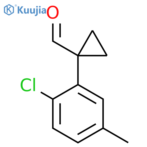 1-(2-chloro-5-methylphenyl)cyclopropane-1-carbaldehyde structure