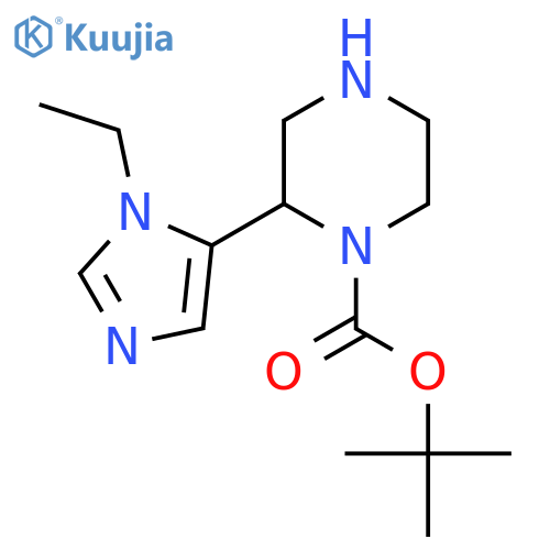 tert-butyl 2-(1-ethyl-1H-imidazol-5-yl)piperazine-1-carboxylate structure