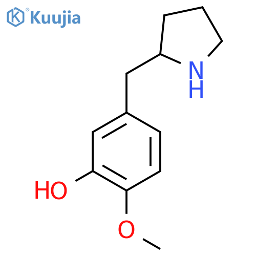 2-Methoxy-5-[(pyrrolidin-2-yl)methyl]phenol structure
