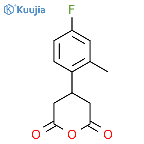 4-(4-fluoro-2-methylphenyl)oxane-2,6-dione structure