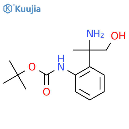 tert-butyl N-2-(2-amino-1-hydroxypropan-2-yl)phenylcarbamate structure