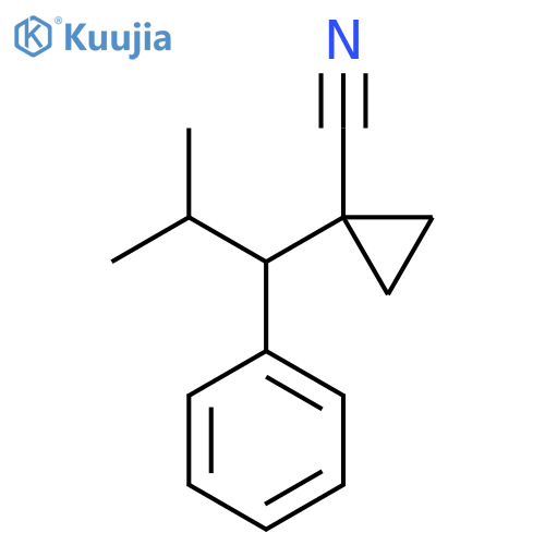 1-(2-methyl-1-phenylpropyl)cyclopropane-1-carbonitrile structure