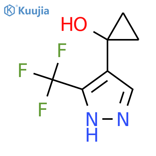 1-3-(trifluoromethyl)-1H-pyrazol-4-ylcyclopropan-1-ol structure