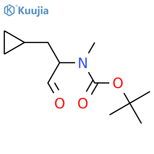 tert-butyl N-(1-cyclopropyl-3-oxopropan-2-yl)-N-methylcarbamate structure